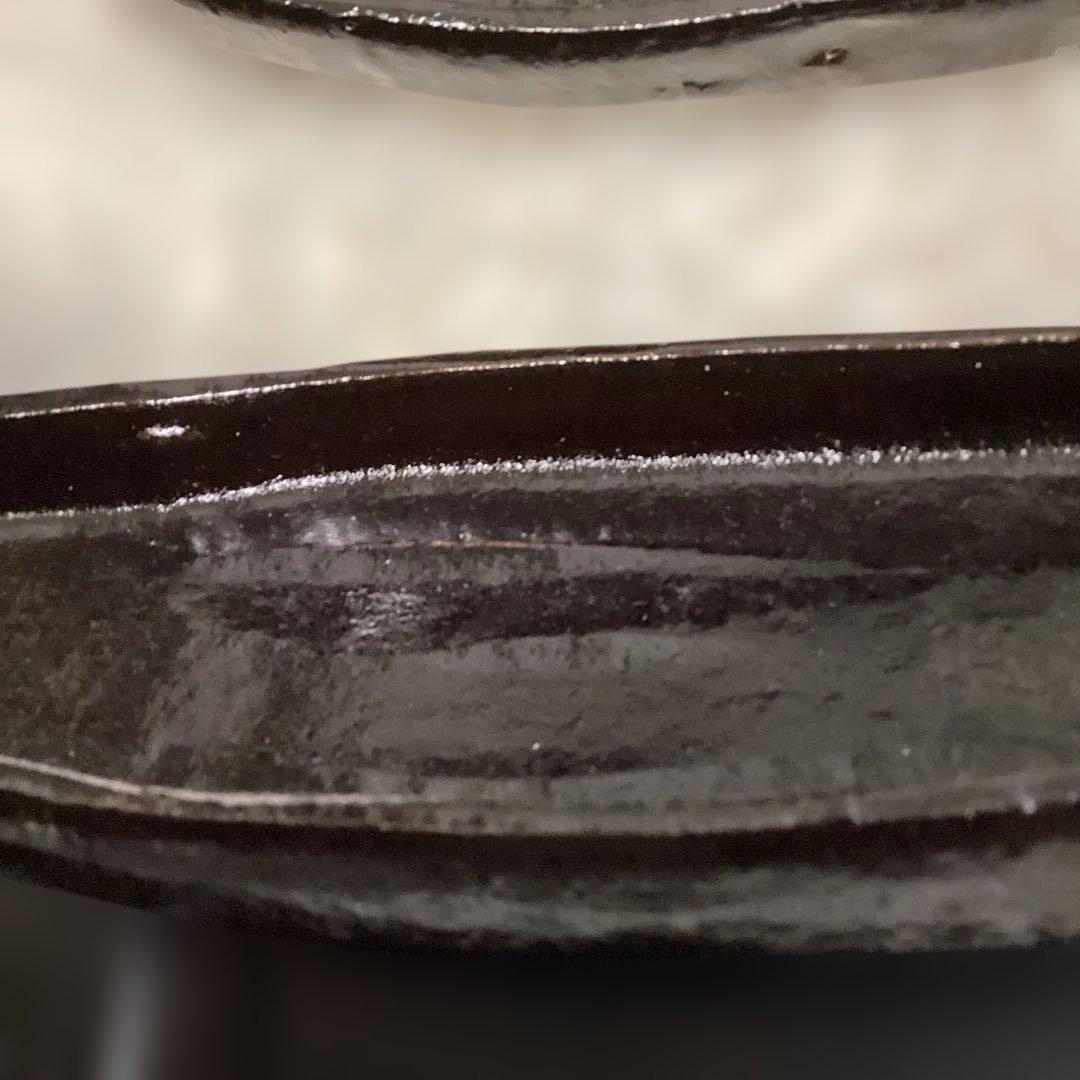 黒釉舟形向付　前菜皿　10客　新品未使用