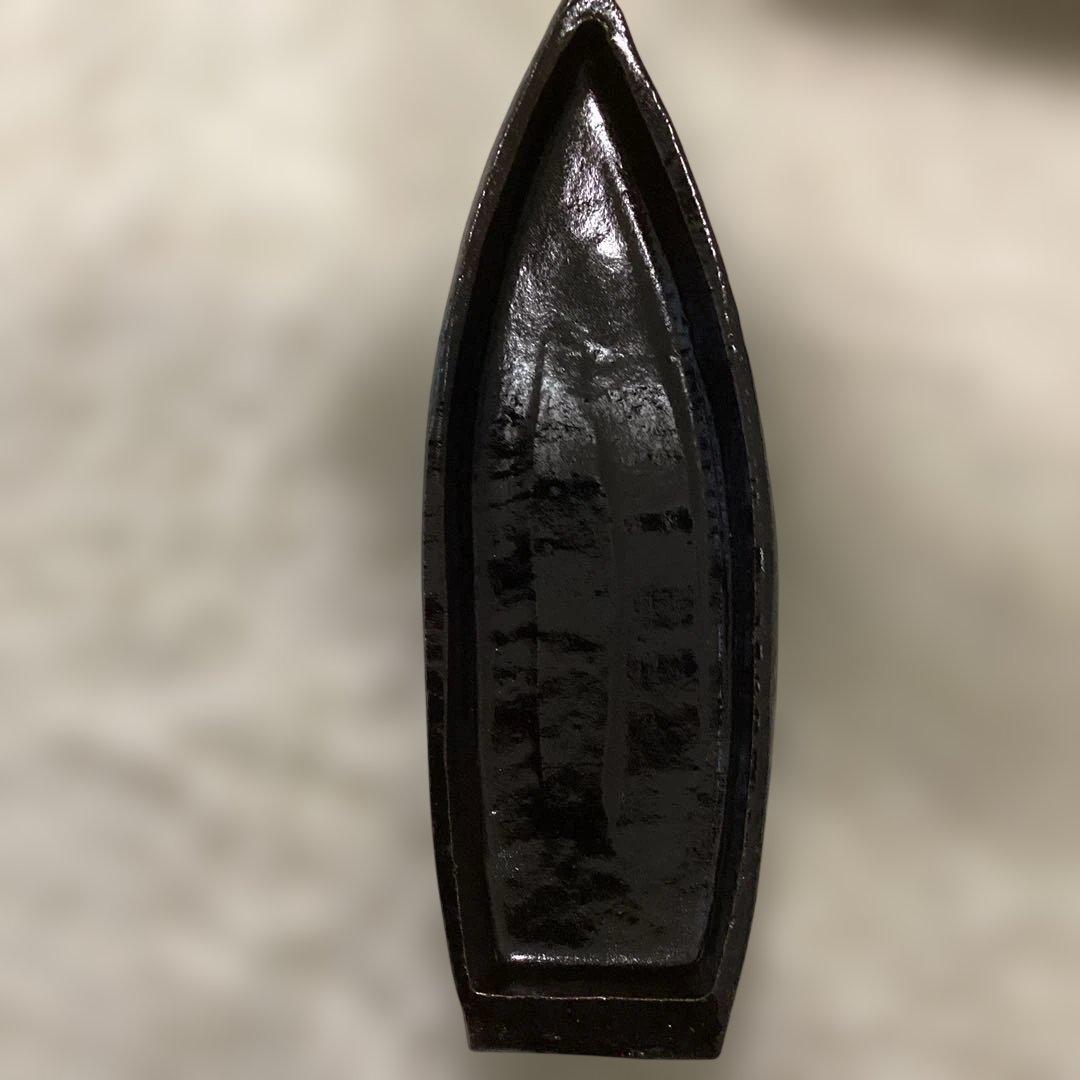 黒釉舟形向付　前菜皿　10客　新品未使用