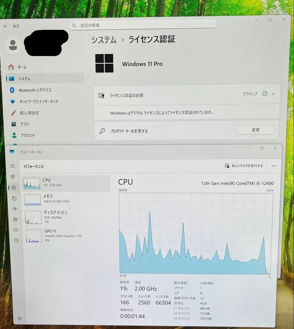 ミニPC DeskMini B760 i5 12400 32GB 1TB Win11Pro