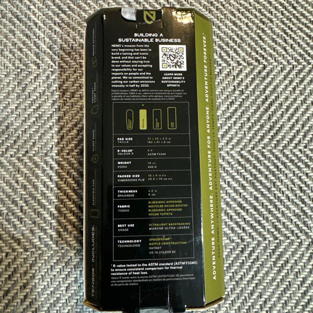 アウトドア寝具 NEMO TENSOR ALL SEASON Regular
