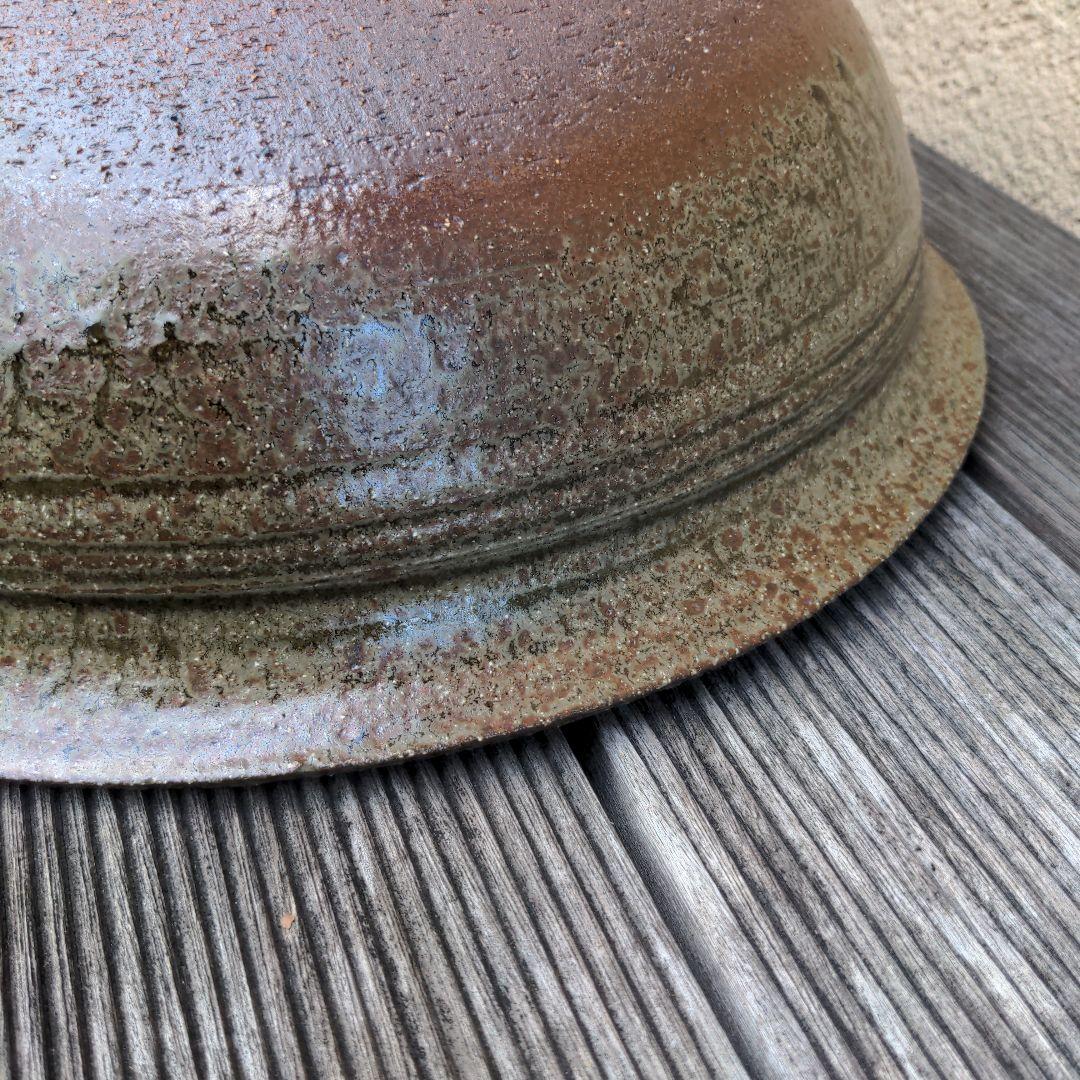 藤井達吉　 陶器　 丸型鉢 メダカ鉢　水鉢　睡蓮鉢　大型　洗面ボウル　木箱付き