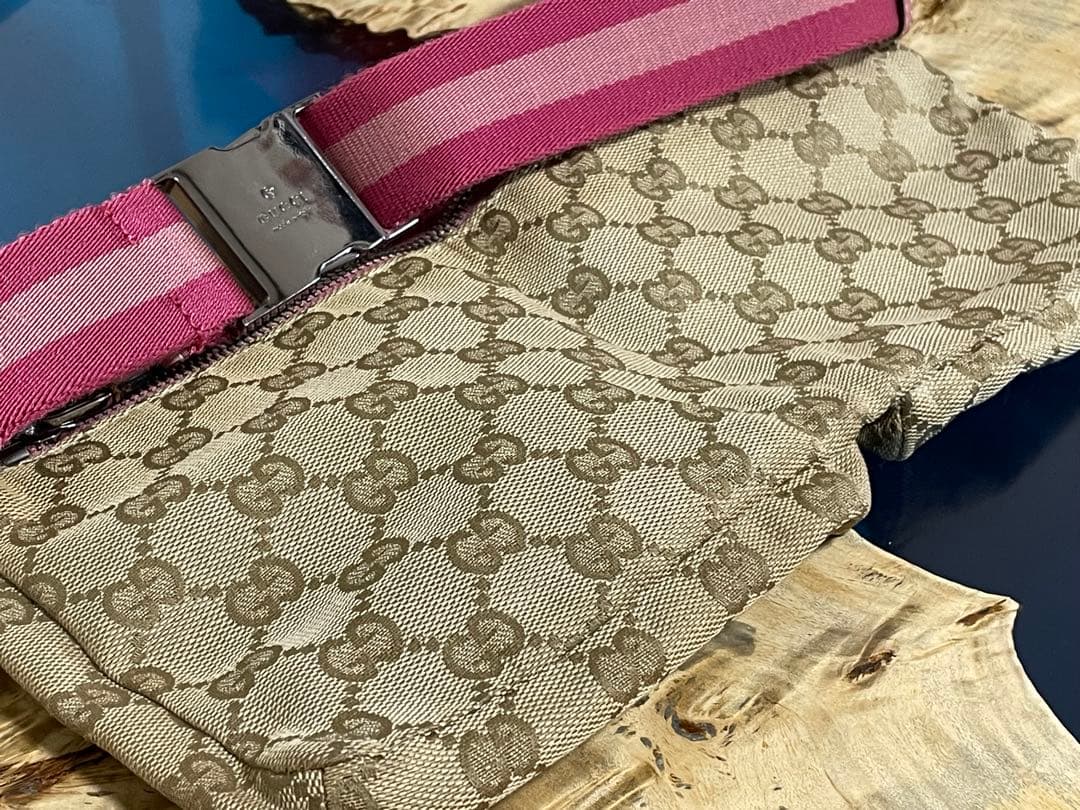 グッチ GUCCI 28566 GG ボディバッグ ウエストポーチ ピンク