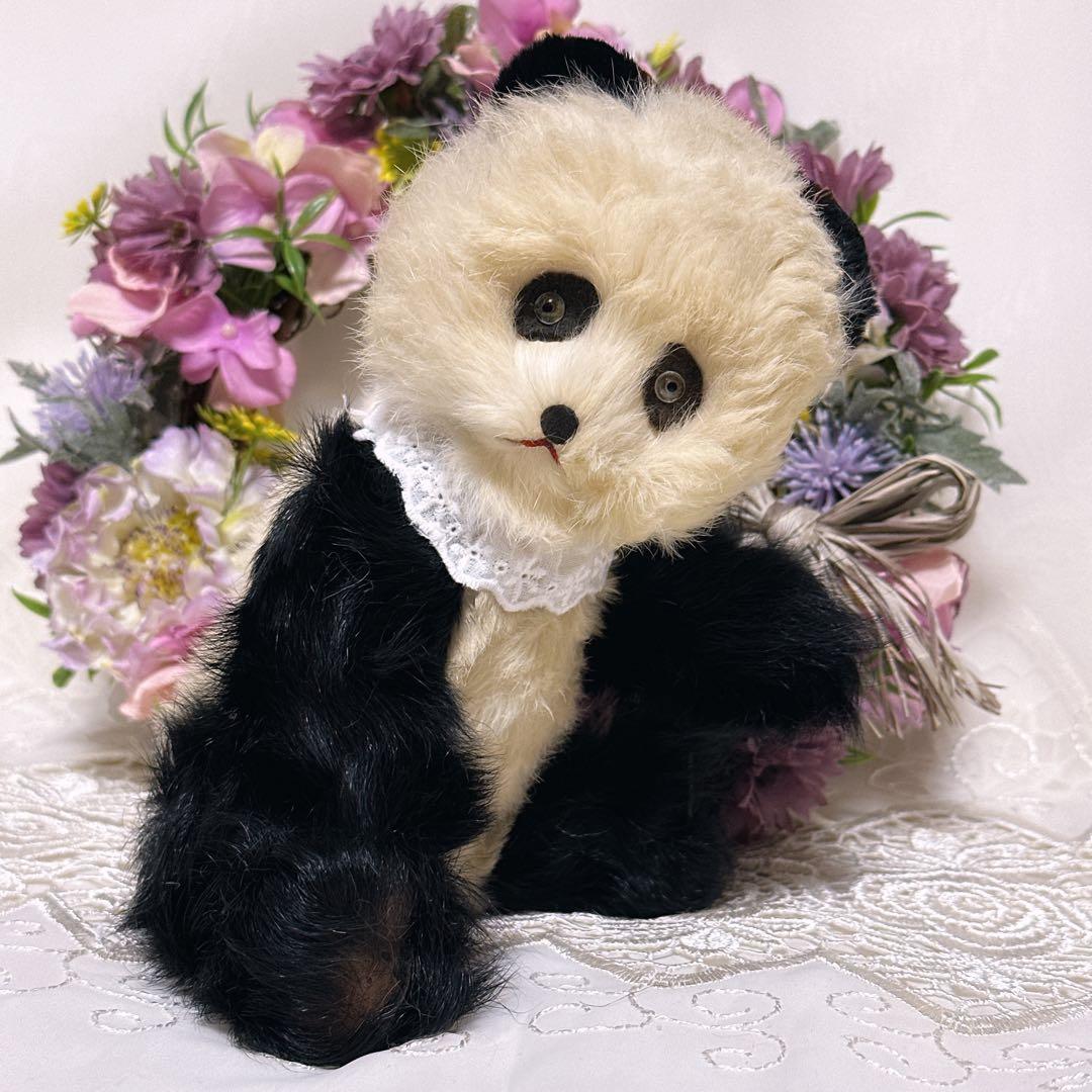 ❤️超激レア！！❤️リアルファーのアンティークパンダ　テディベア　アンティークベア