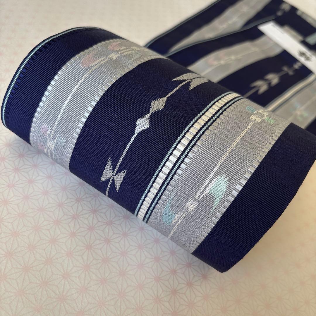 OB74本場筑前博多織小袋帯(半幅帯) 椿 本袋　正絹　新品