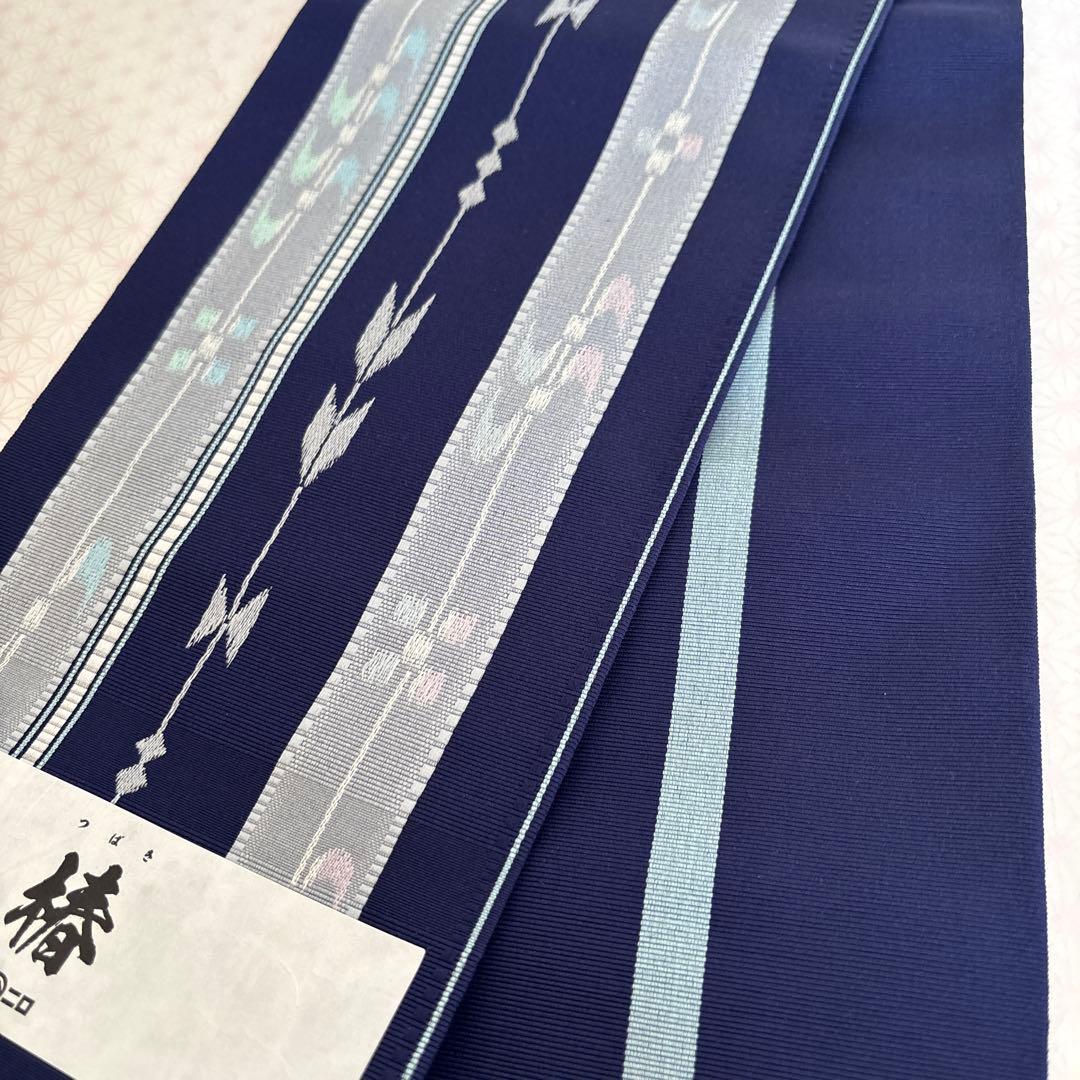 OB74本場筑前博多織小袋帯(半幅帯) 椿 本袋　正絹　新品