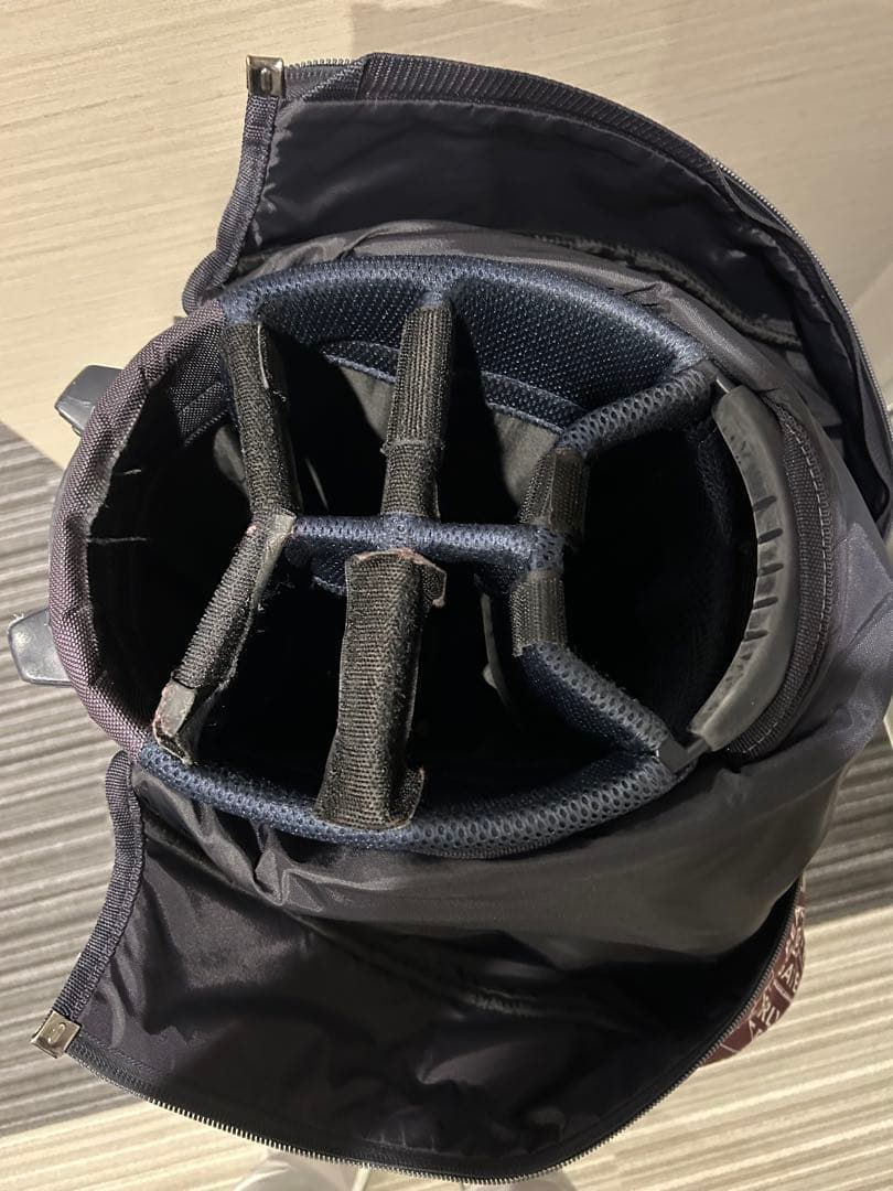 パーリーゲイツ☆自立-スタンド式キャディバッグ ☆紺×白ステッカー柄！