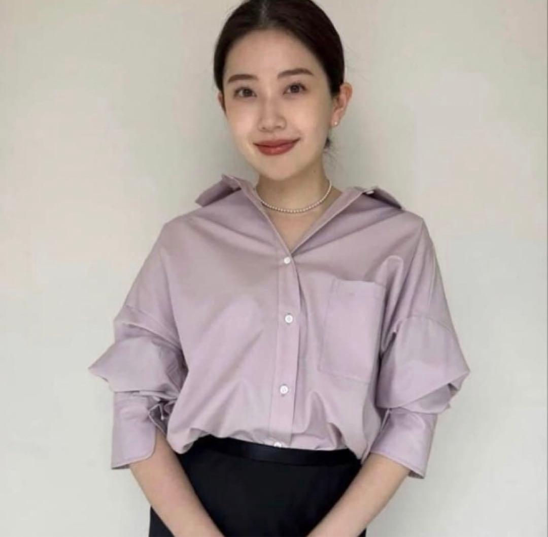 anuans アニュアンス　スタンダードシャツ　グレイッシュピンク　新品