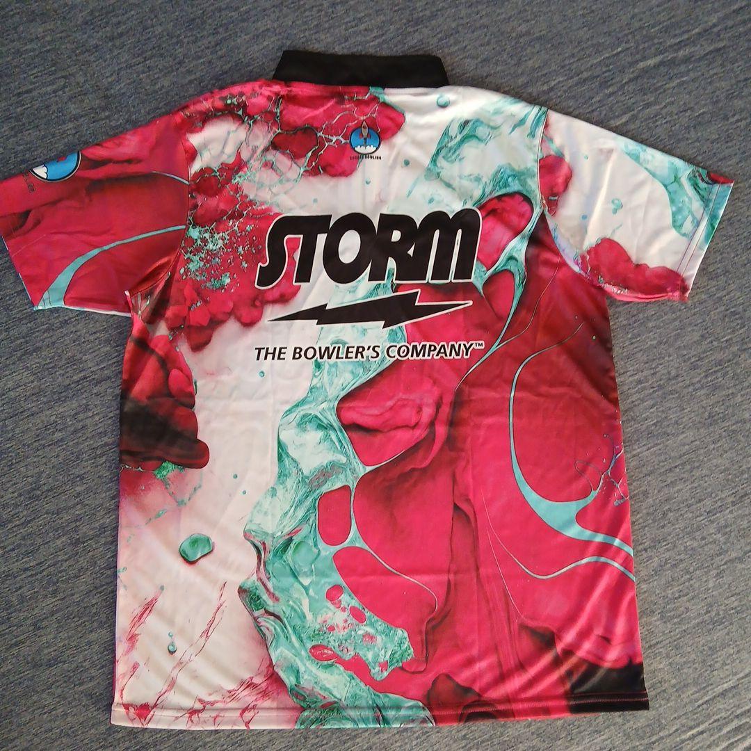✨新品✨ボウリングウェア　STORM　日本サイズXL　ピンク　マーブル　USA製