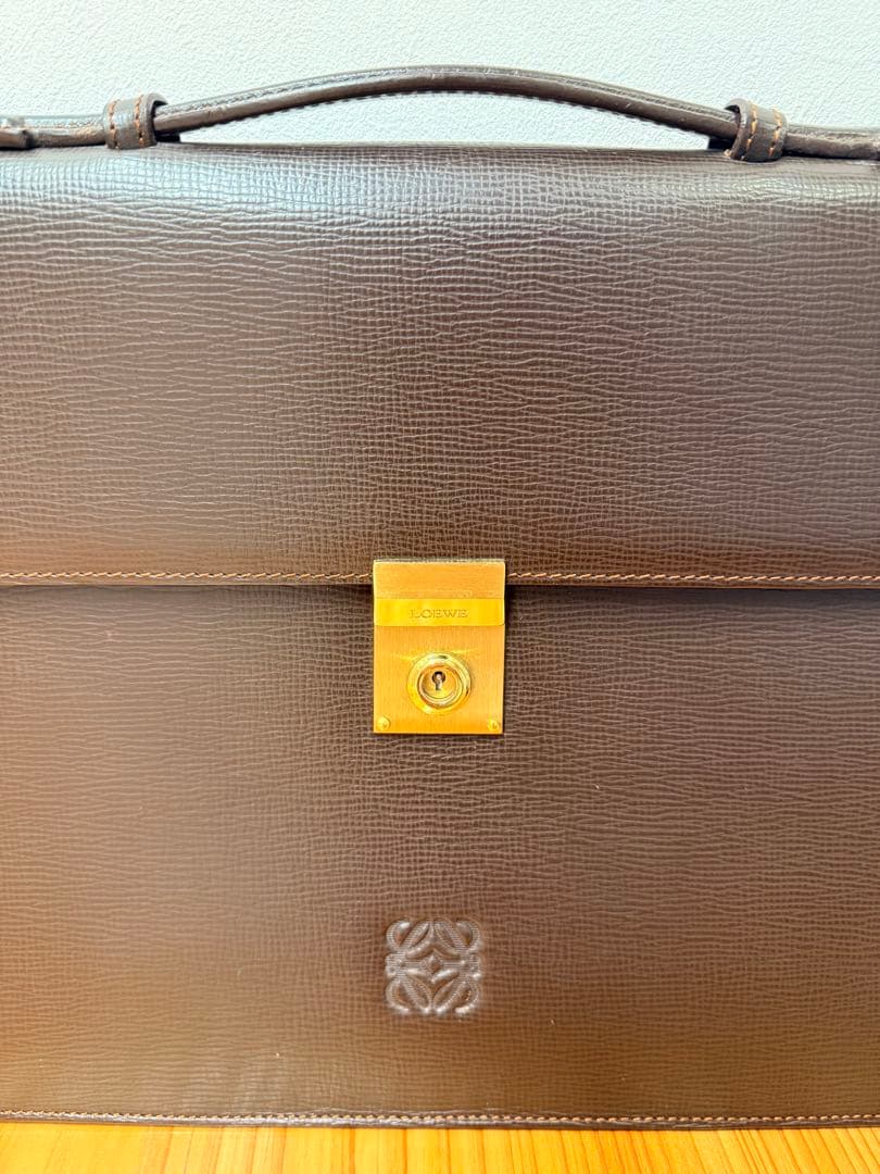 【極美品】LOEWE ロエベ アナグラム ビジネスバッグ ブリーフケースブラウン