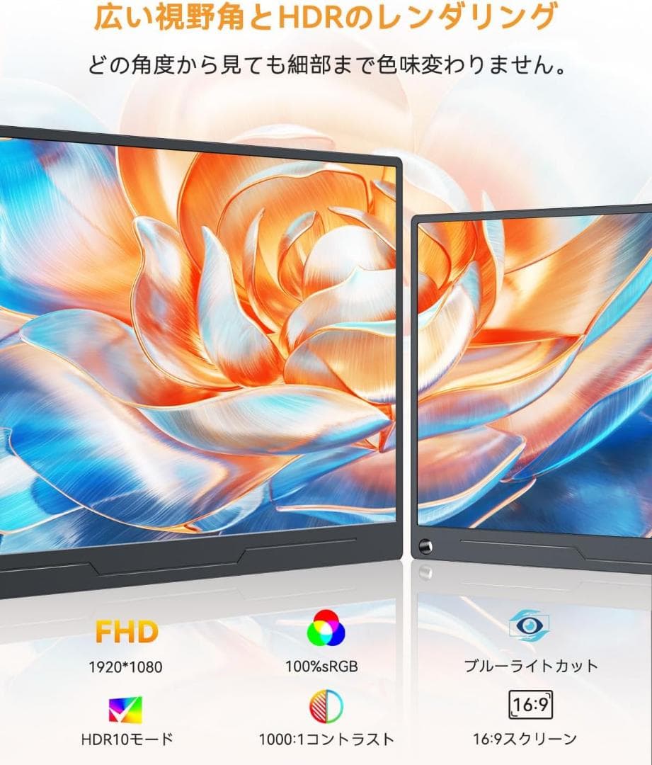 モバイルモニター 15.6インチ UPERFECT モバイルディスプレイ 卓上ス