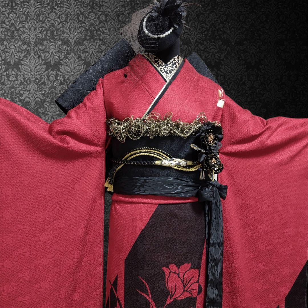 新品未使用！振袖フルセット・成人式・総絞り・大輪花模様・金彩加工・モダン