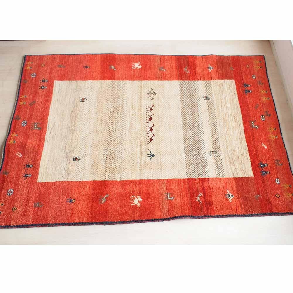 ギャッベ 150cm × 207cm ウールラグ カーペット ZR24260