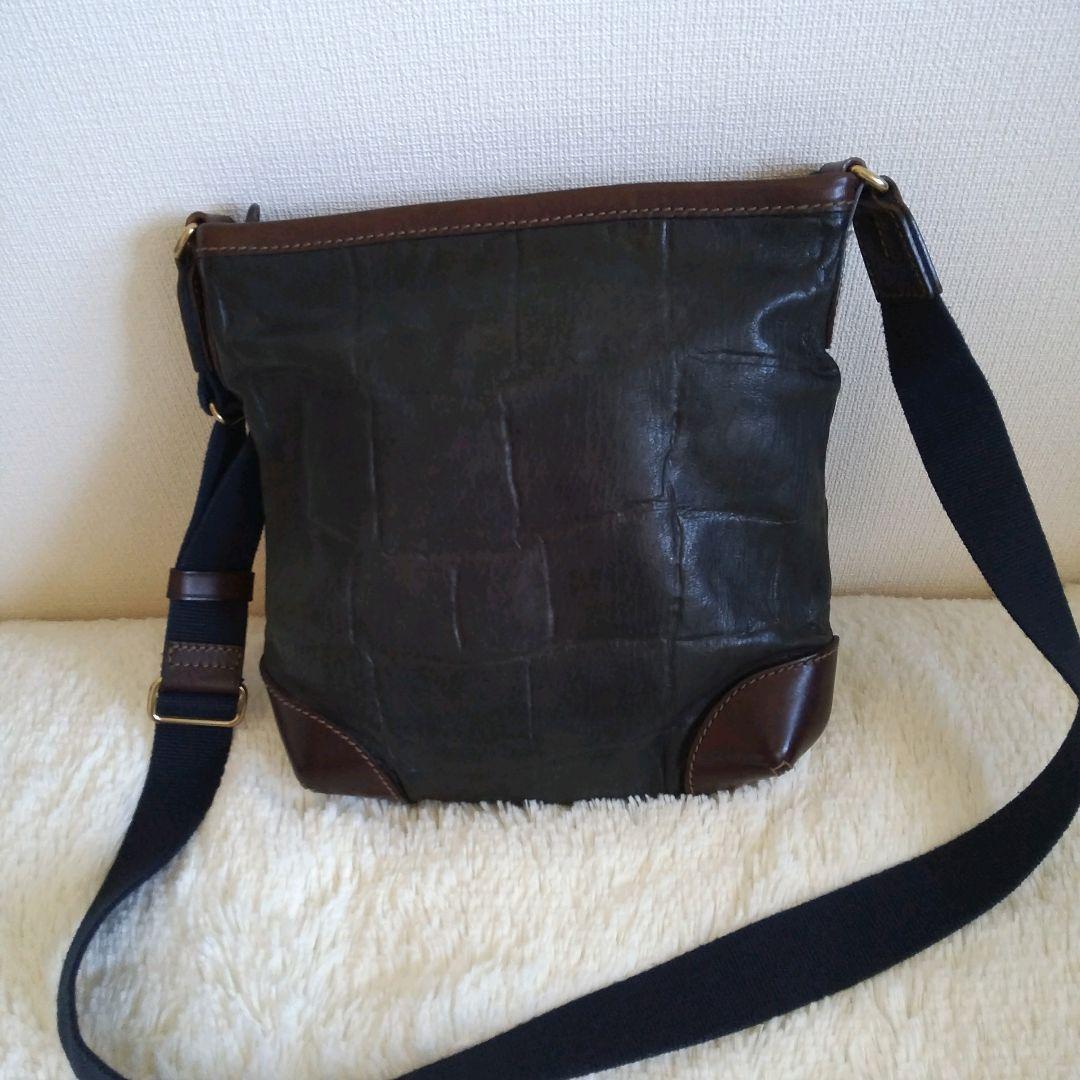 ダニエルアンドボブ　ショルダーバッグ レザー型押し 濃ネイビー