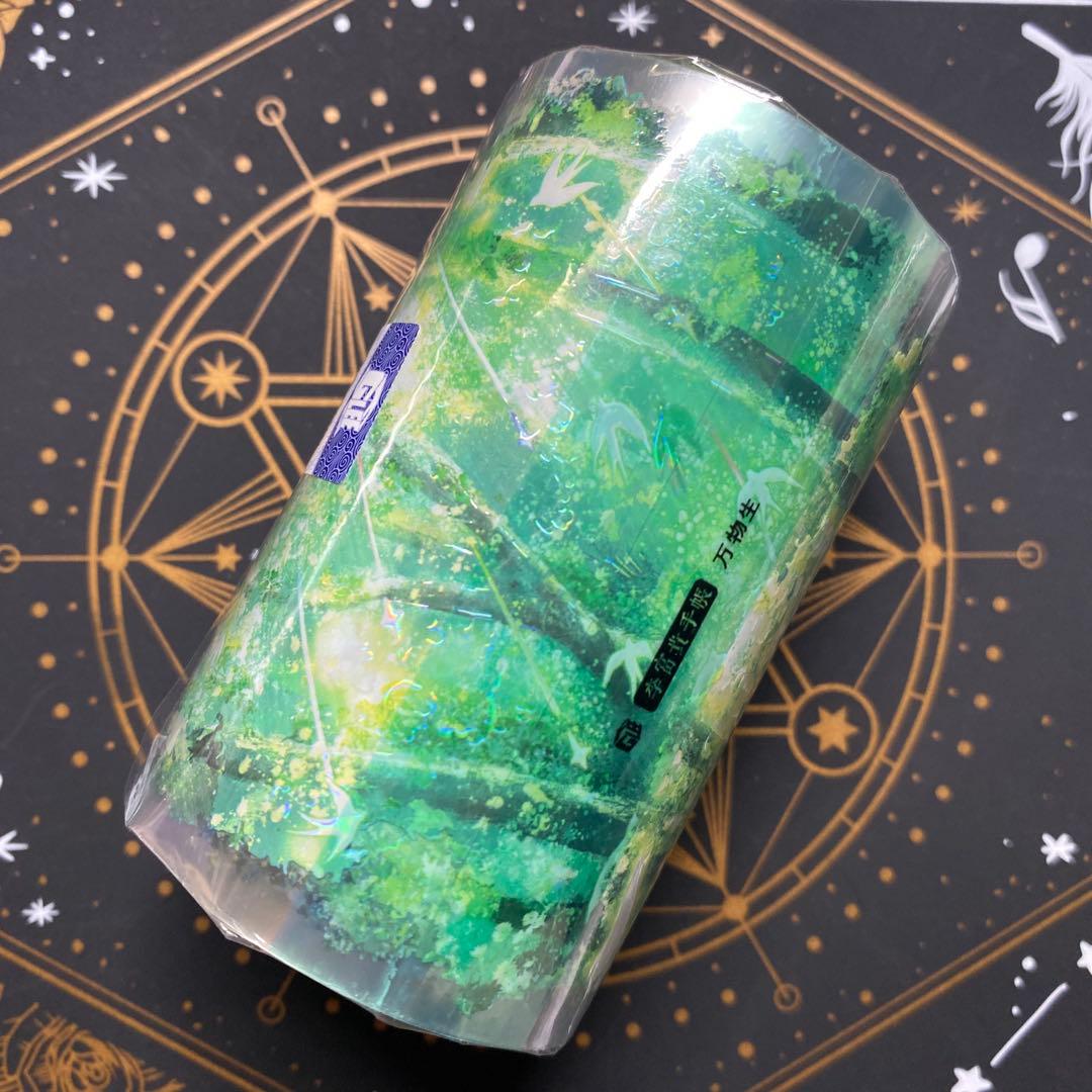 【8897】海外　マステ　2.4/4.8/巻貝殻光マスキングテープ森林　自然景色