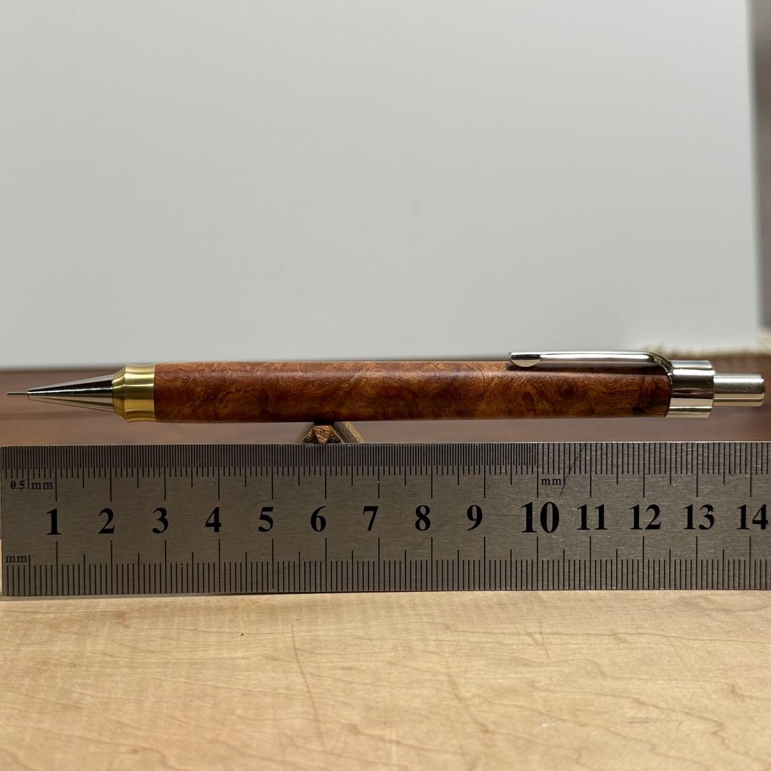 115花梨瘤　木製シャーペン　強低重心ダブルR 真鍮