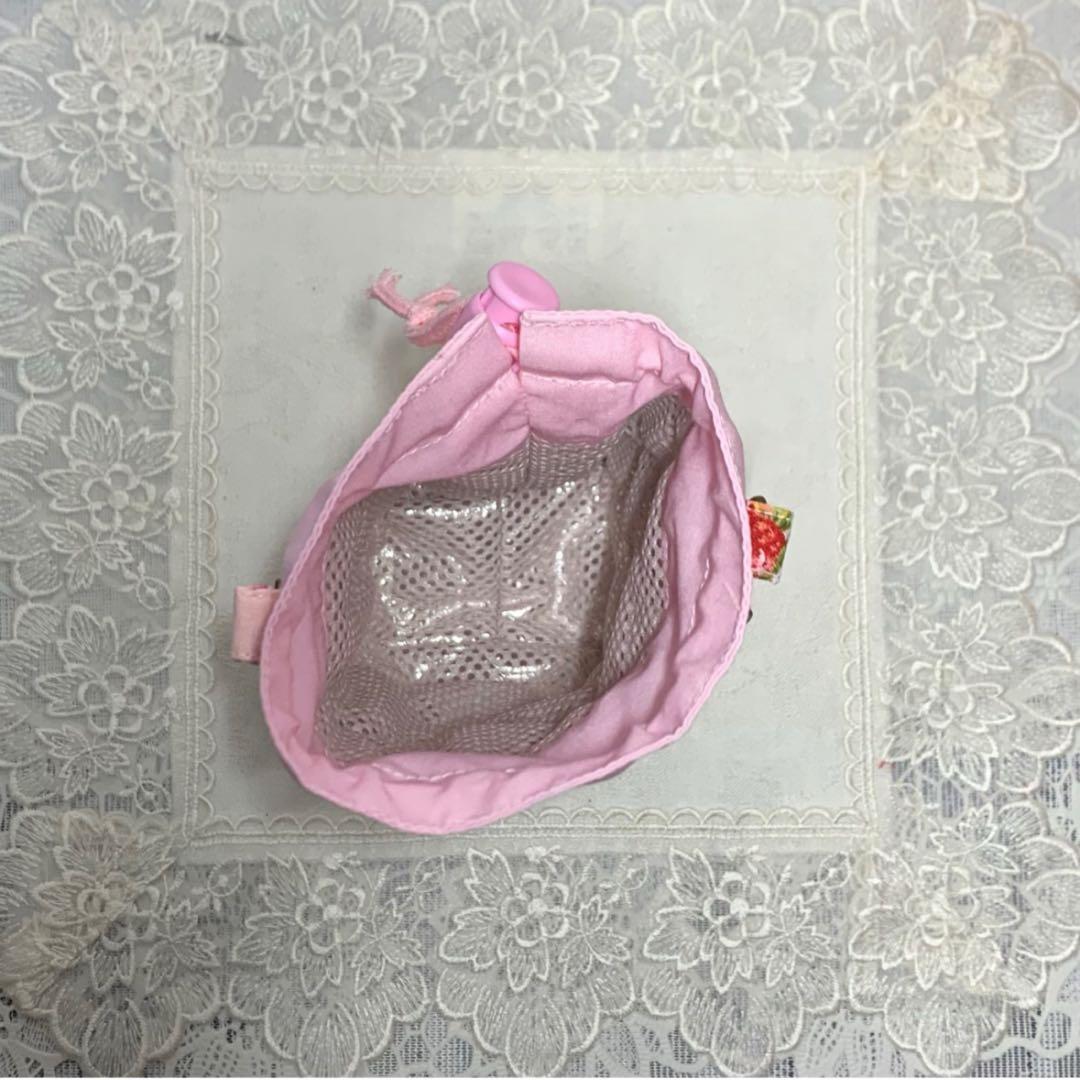 ペットボトルカバー　いちご柄　ピンク　ハンドメイド