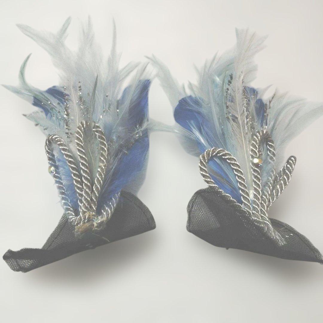 バレエ　シルビア製5号　水色クラシックチュチュ　髪飾り、袖付2着まとめ