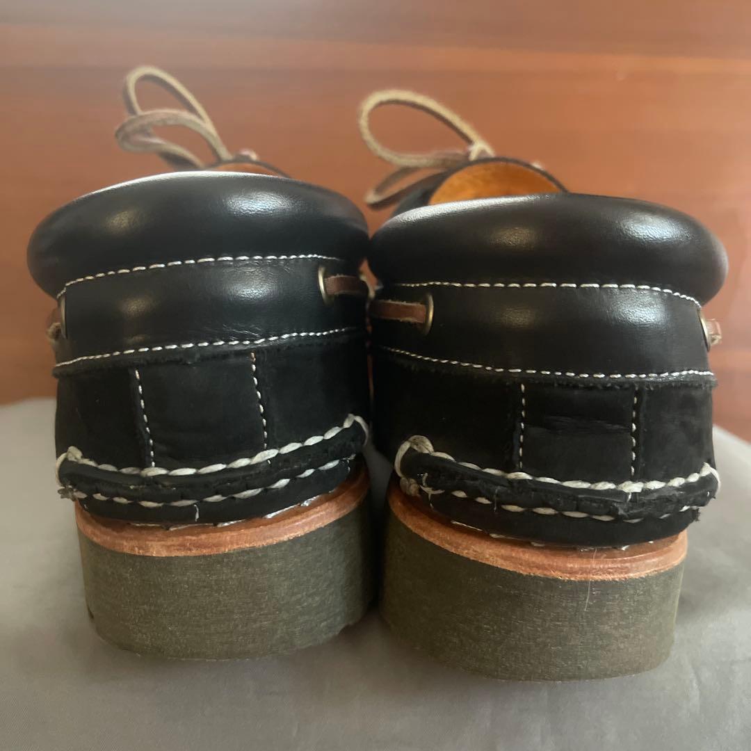 ティンバーランド ブラックレザー デッキシューズ 19529 25cm