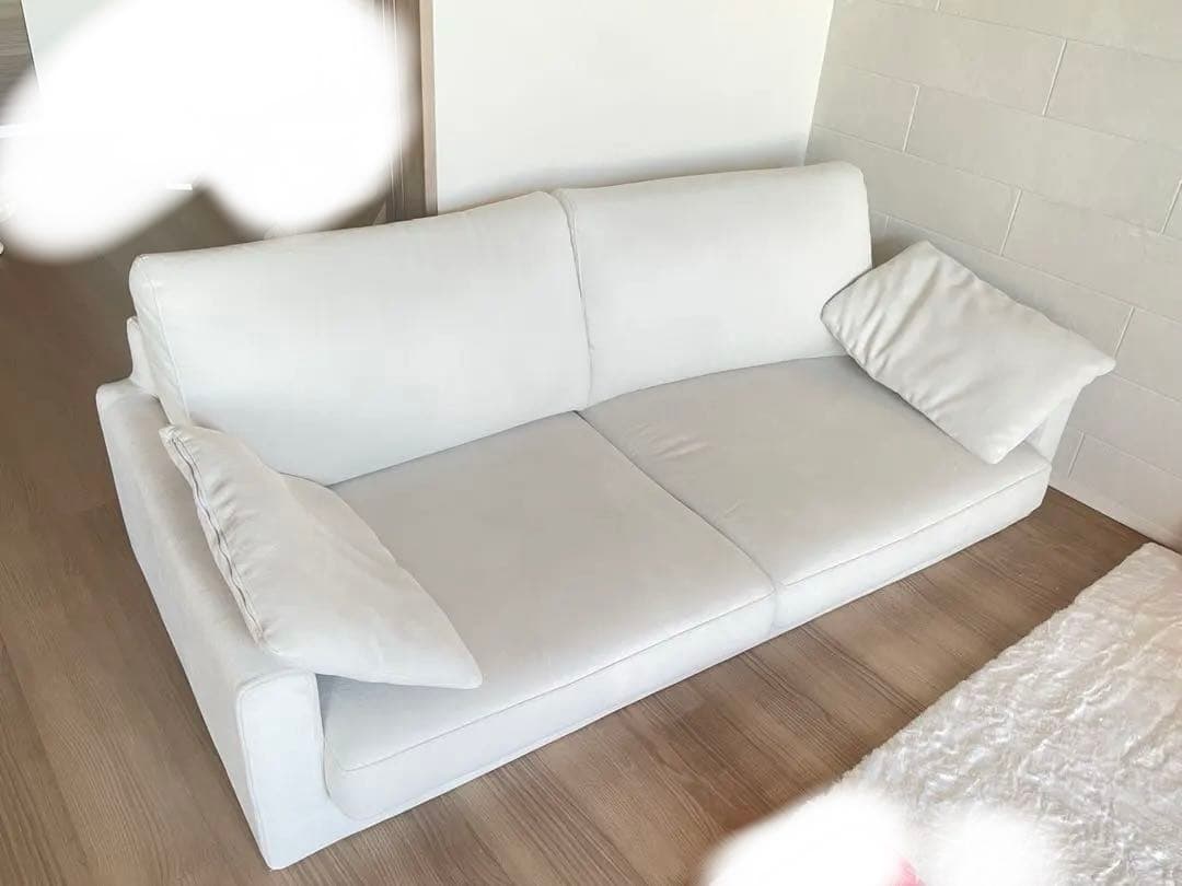 【美品】dinos ディノス アイボリー 2人掛けソファ