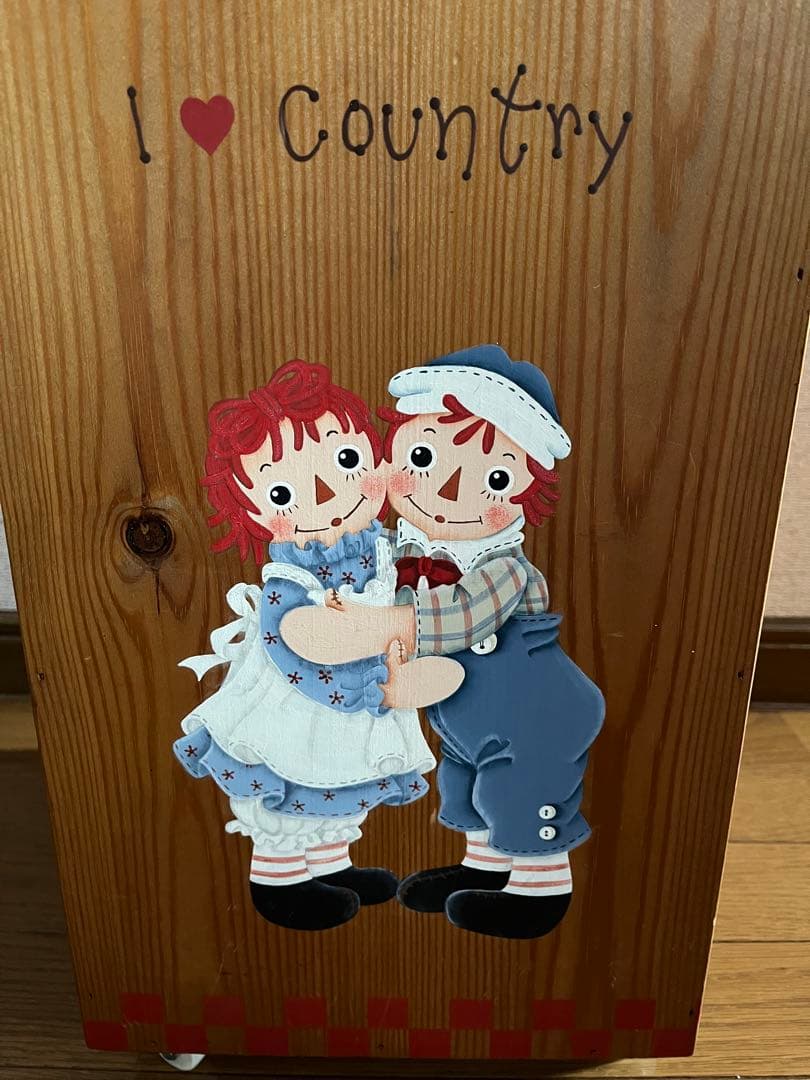 カントリー家具 Raggedy アン＆アンディ　ダストボックス　ゴミ箱