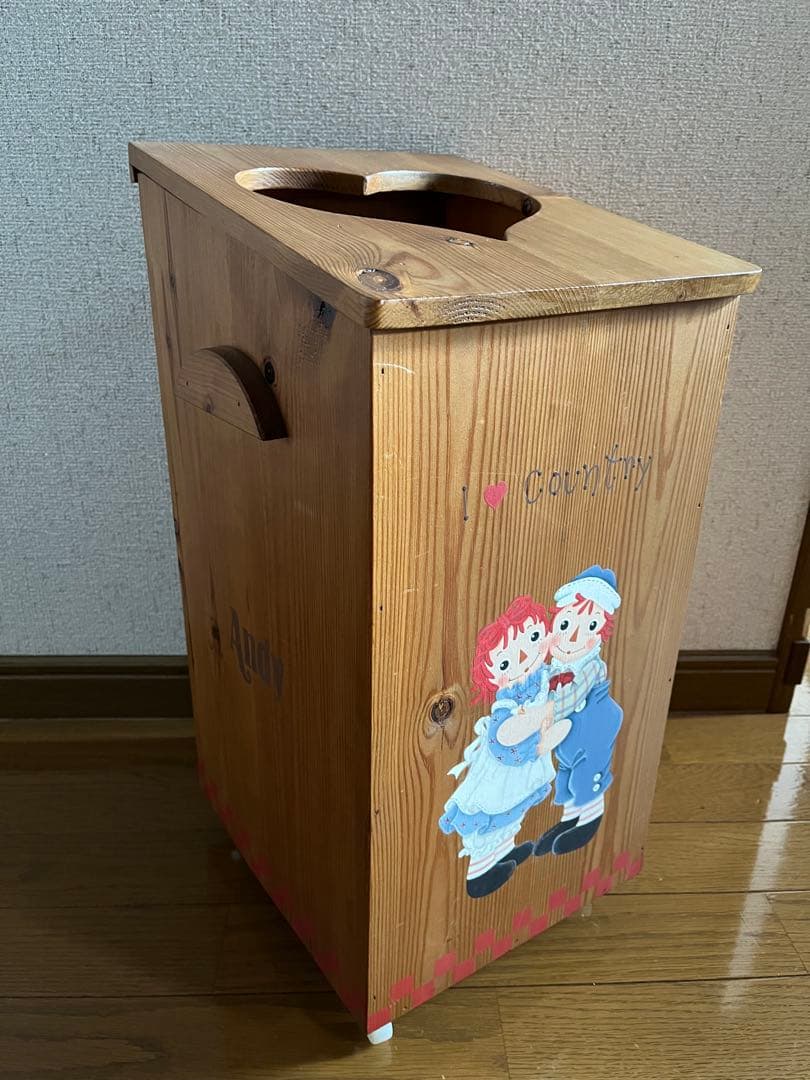 カントリー家具 Raggedy アン＆アンディ　ダストボックス　ゴミ箱