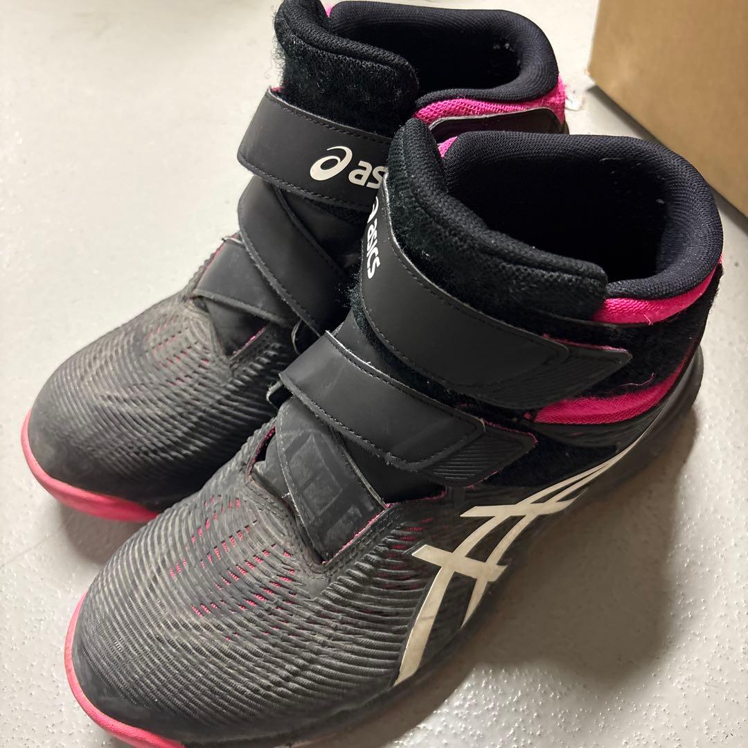 asics ハイカット安全靴 黒/ピンク