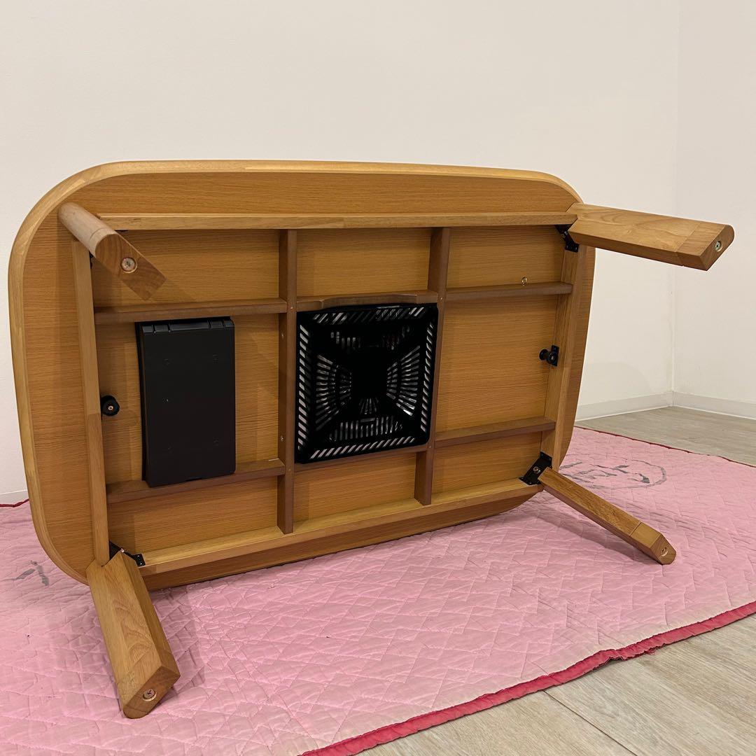 新品☆リビングこたつ ナチュラル 家具調こたつ 暖卓 炬燵 継脚 角なしテーブル