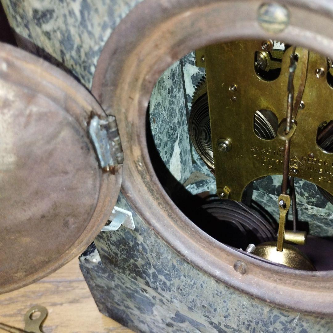 アンソニア置時計　USA製　大理石　アンティーク