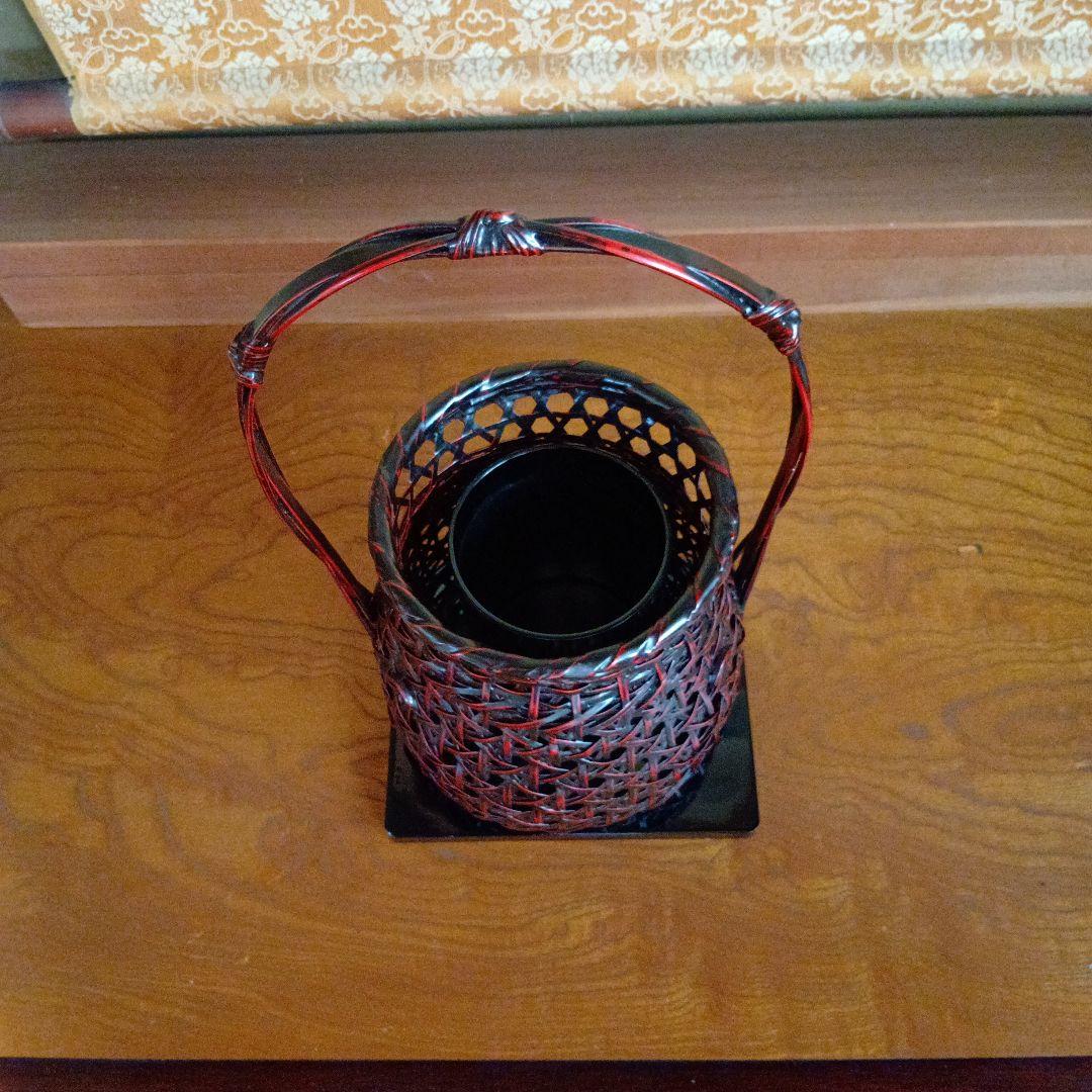 【新品】籃胎漆器　花籠