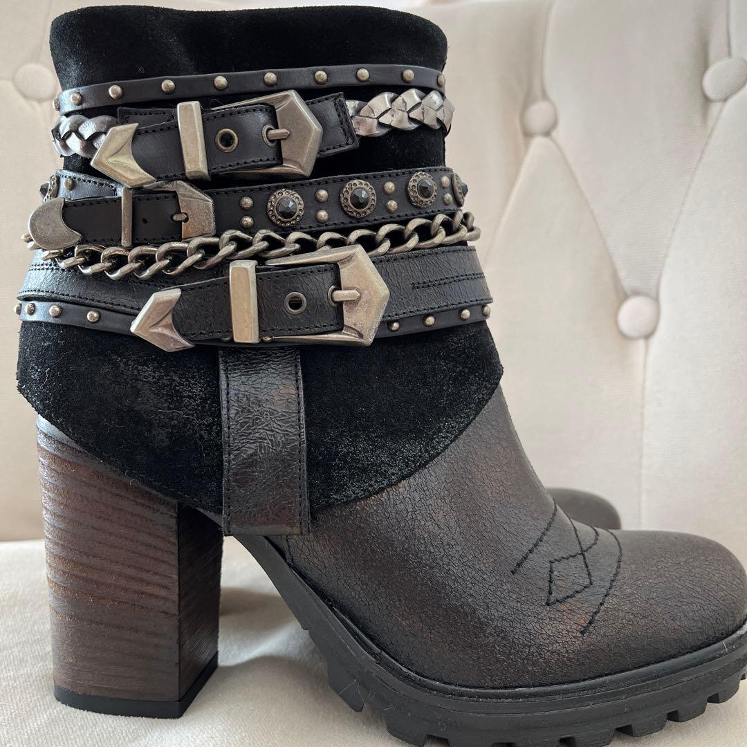 el dantes スペイン製 サイドジップ チェーン y2kフェアリーグランジ