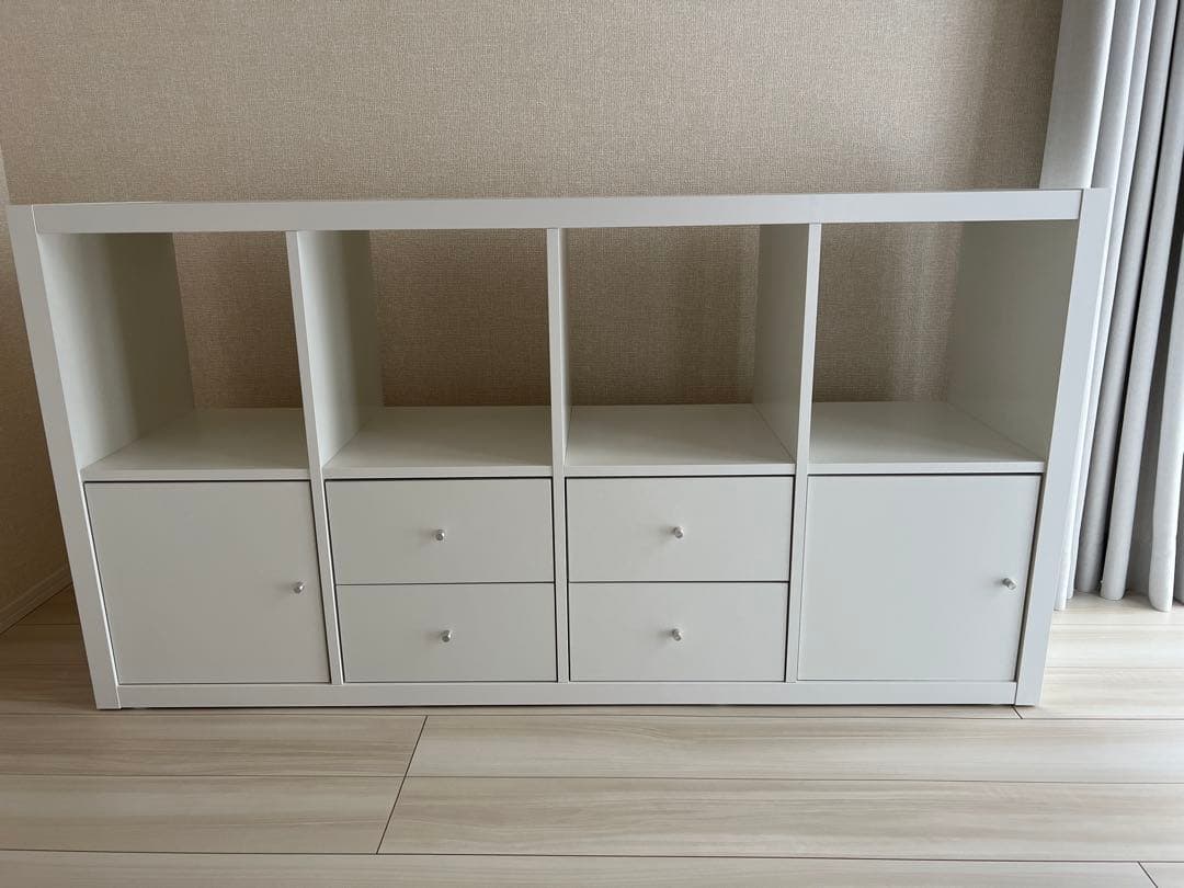 KALLAX カラックス シェルフユニット インサート4個付き, ホワイト