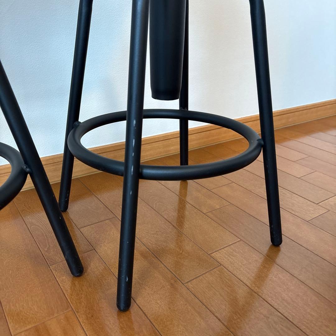 カウンターチェア2脚セット*ベージュ×ブラウン背もたれ　バーチェア スツール