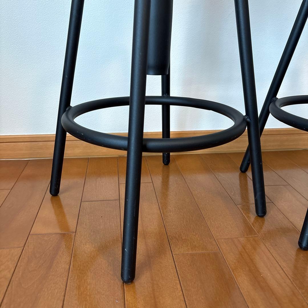 カウンターチェア2脚セット*ベージュ×ブラウン背もたれ　バーチェア スツール