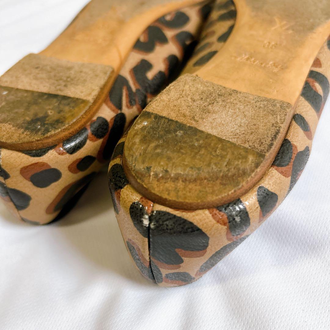 ルイヴィトンLOUISVUITTONフラットシューズ レオパード36 23cm