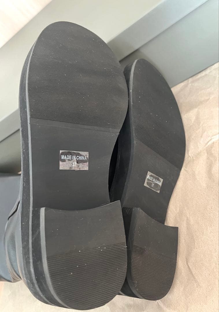 anuke アンヌーク エコレザーロングブーツ ブラック　37