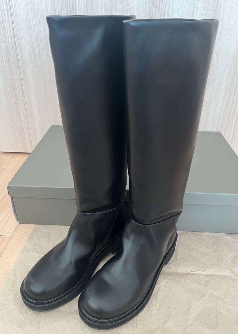 anuke アンヌーク エコレザーロングブーツ ブラック　37
