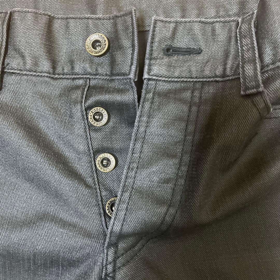 00s 5351 waxed black flare denim Y2K 光沢