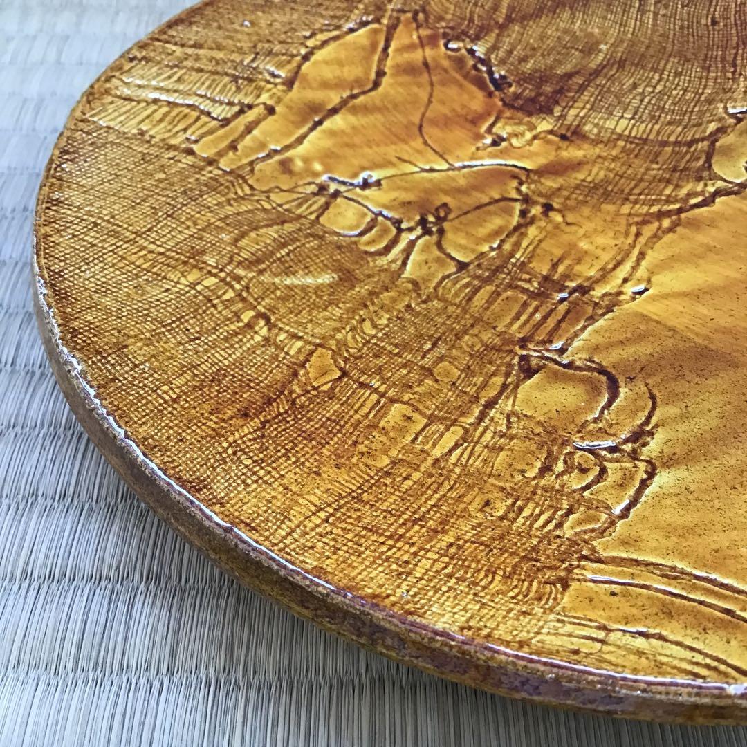 茶道具　飴釉　菓子器　楽焼菓子皿　孤葊(こあん)造　紙箱　S151KZ