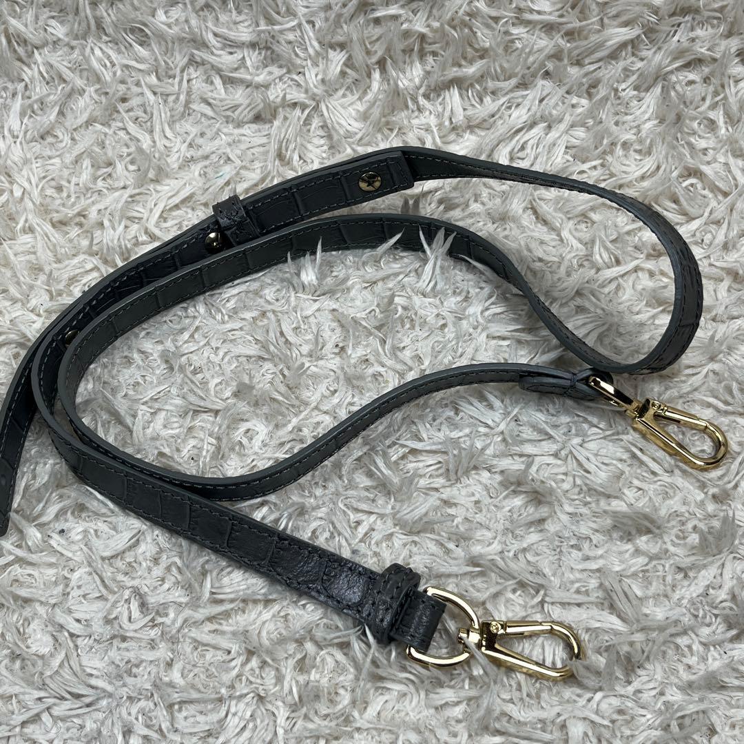 TEDDY BLAKE ショルダーバッグ 2way クロコ型押し グレー系