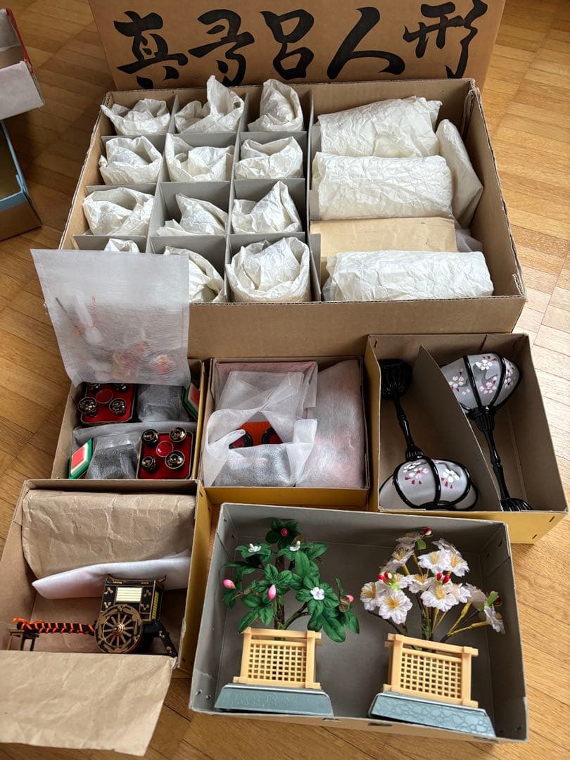 摩多呂雛人形 ガラスケース付き電気、オルゴール付き