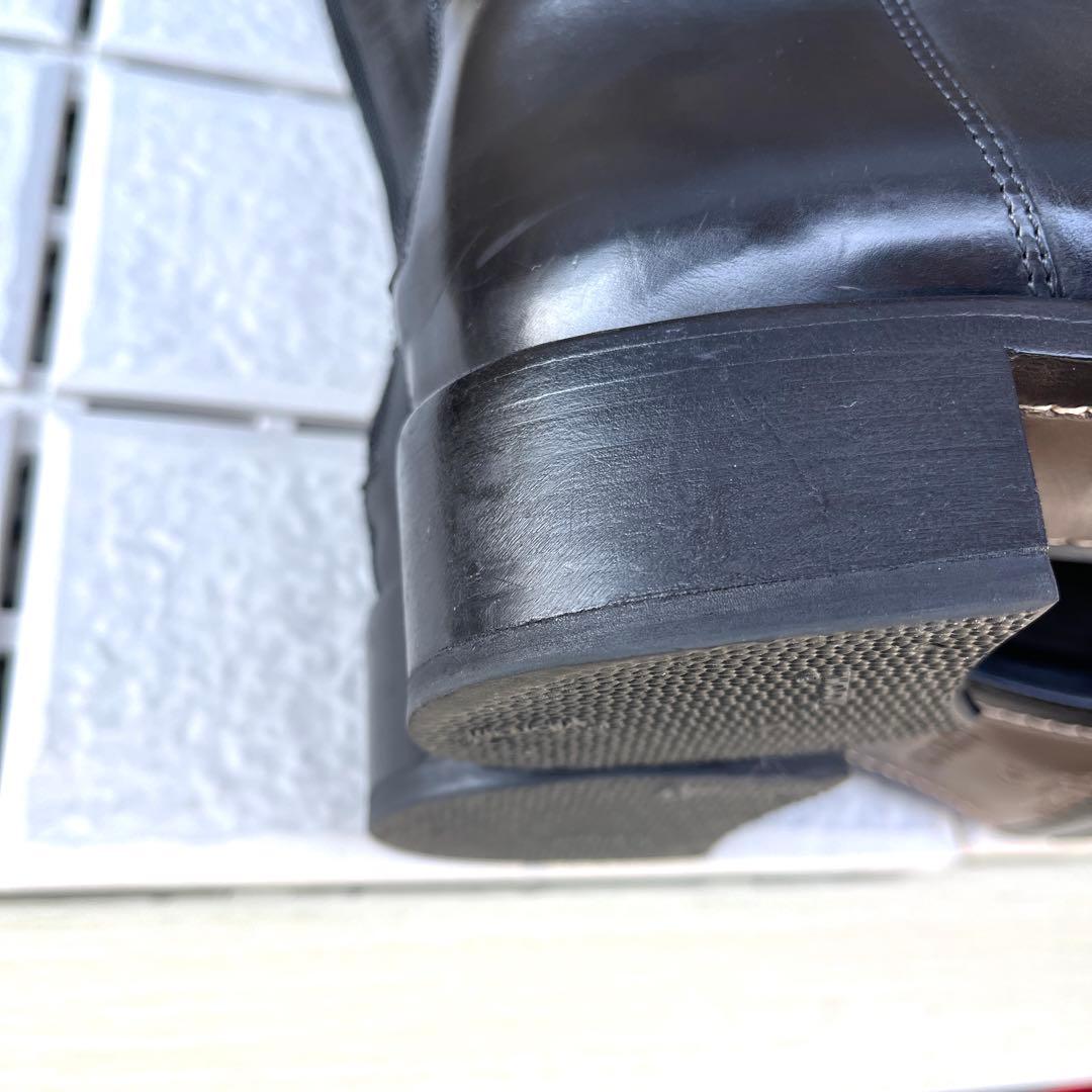 37 SARTORE ダブルベルト　ロングブーツ　黒　レザー　24