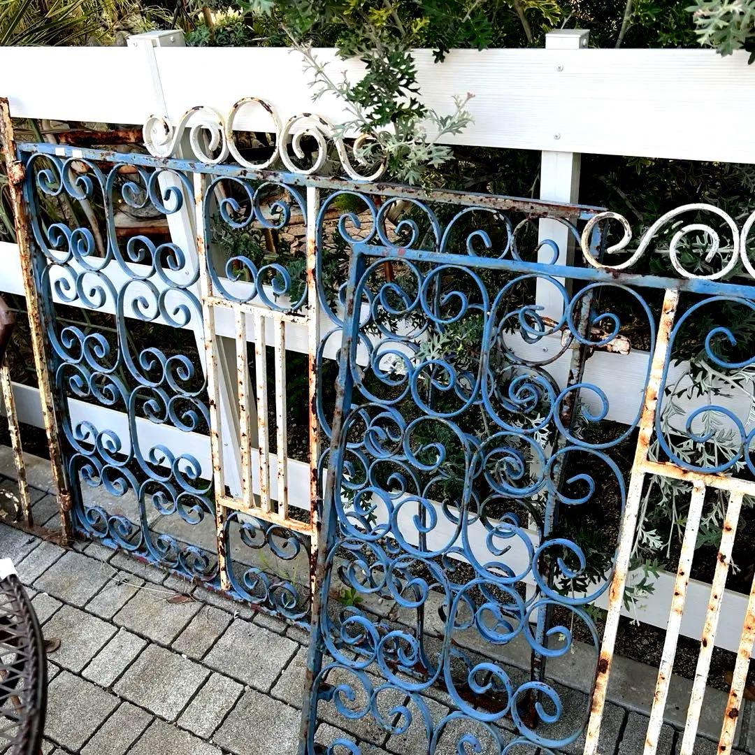 英国アンティークアイアンフェンス2枚セット