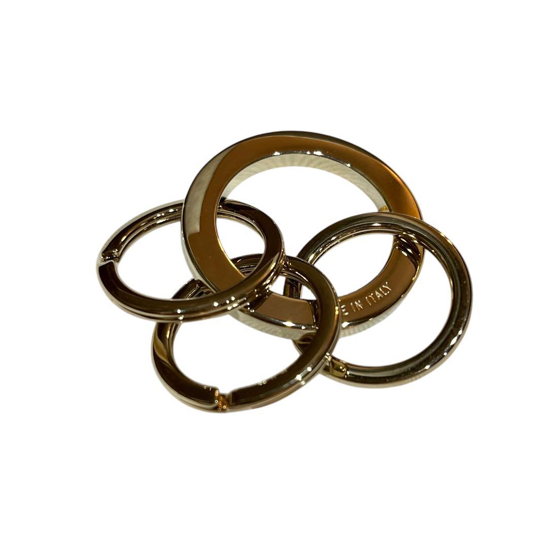 とまみ様ブルガリ 3連キーリング キーホルダー チャーム ロゴサークル　グリーン