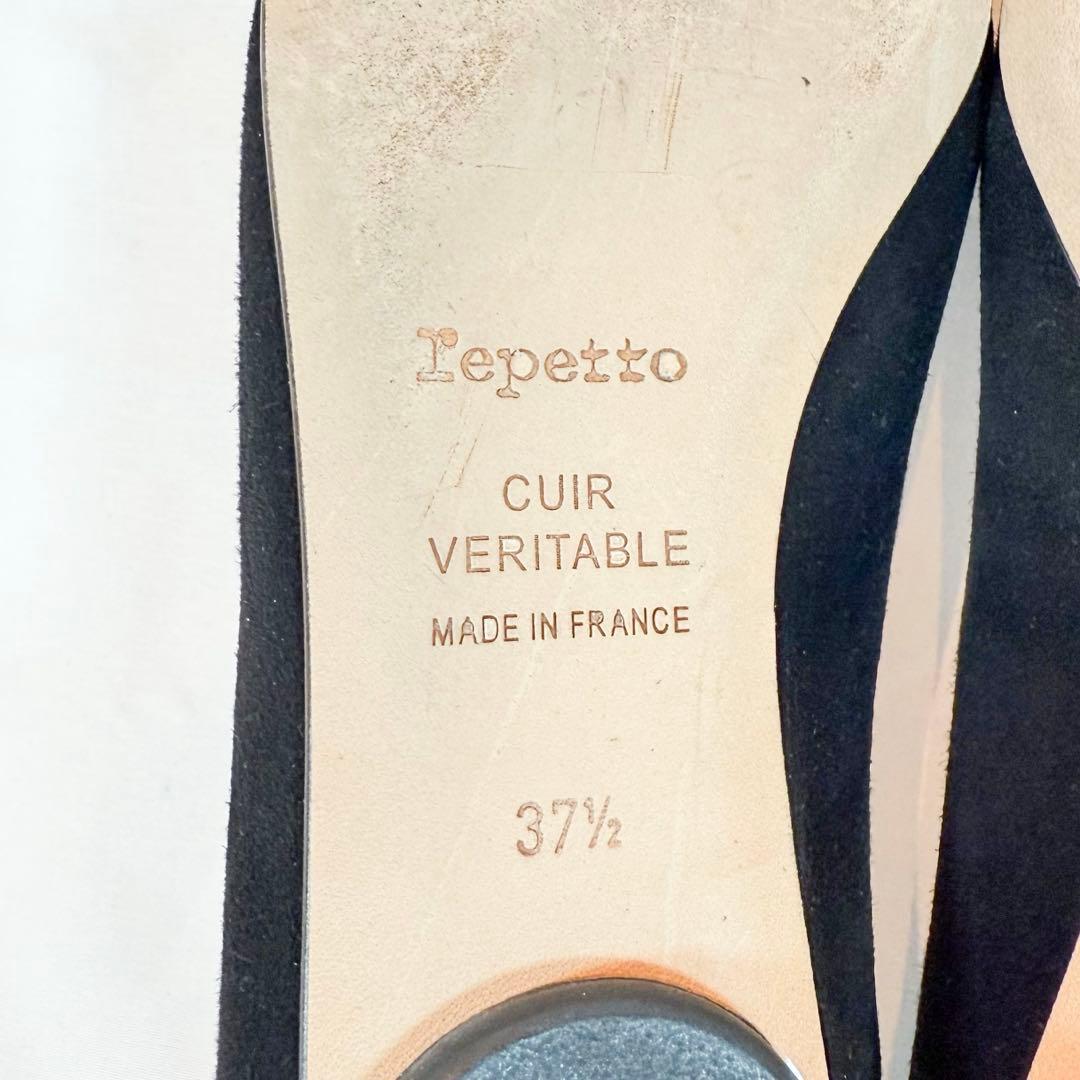【美品】repetto ブリジット ベロア ポインテッド 黒 37.5