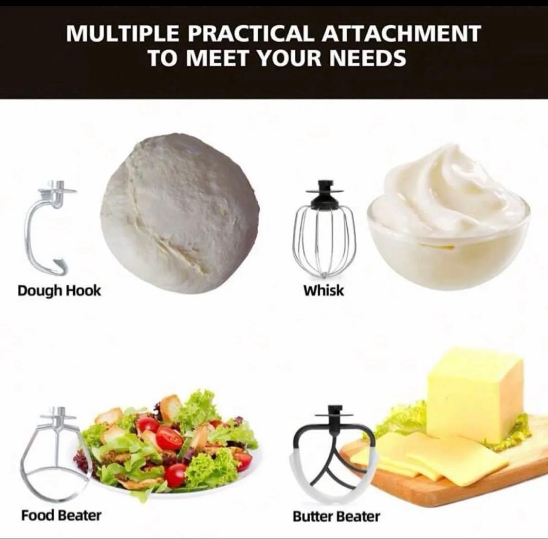 CHEFTRONIC 電動スタンドミキサー 500w 5.5Qt 6+pスピード