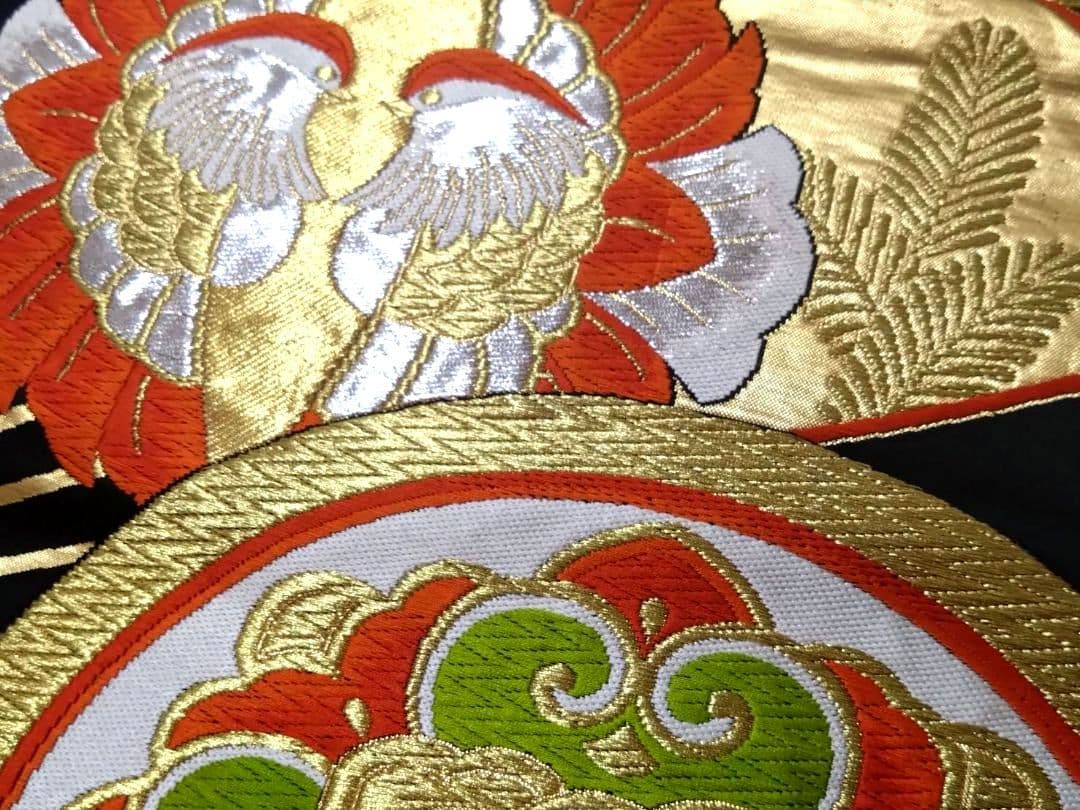 B186★豪華黒地刺繍高級袋帯13点まとめ売り★個人差着用/振袖/着物/リメイク