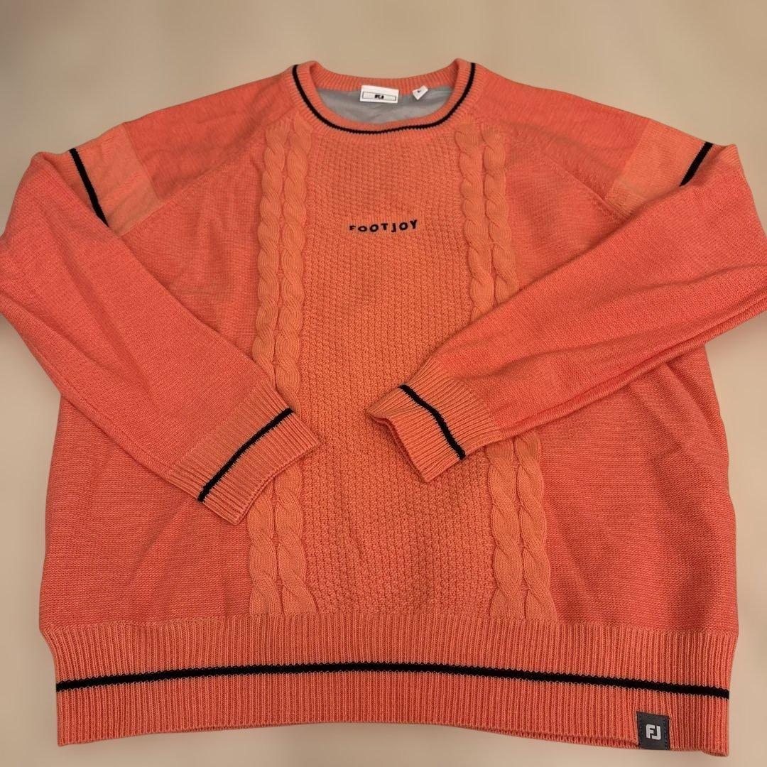 WOMEN'S ケーブル柄 防風裏地付き 長袖クルーネックセーター