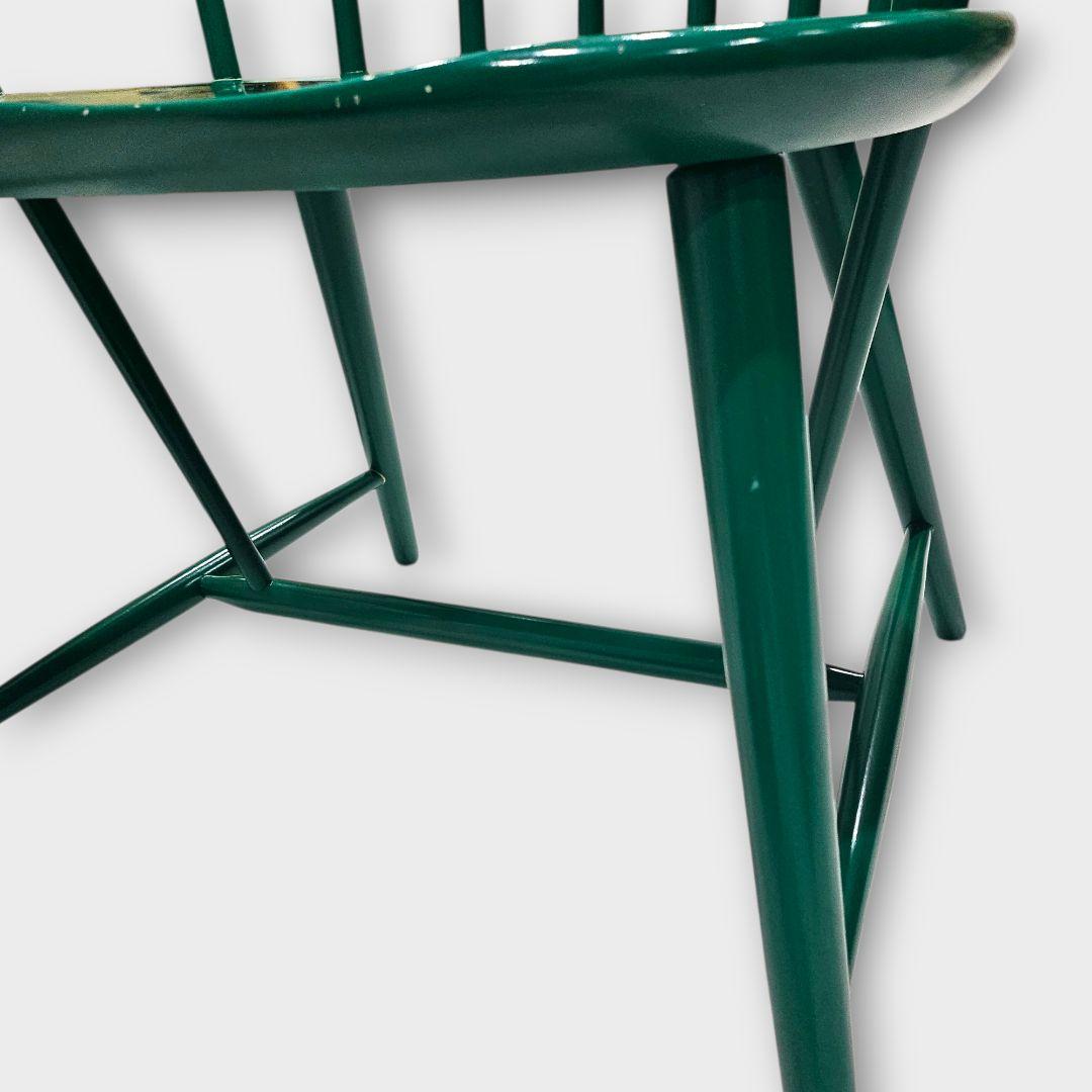 【希少品】柏木工 カシワ ダイニングチェア アームチェア グリーン ①