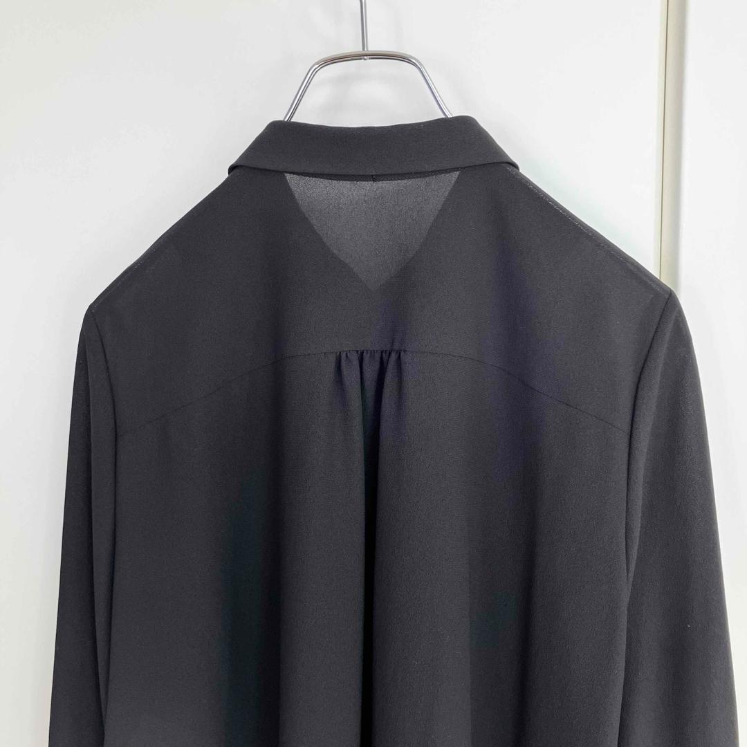 23SS ANAYI ジョーゼットラッフルボウタイブラウス ブラック サイズ38