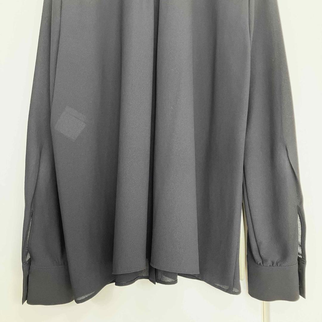 23SS ANAYI ジョーゼットラッフルボウタイブラウス ブラック サイズ38